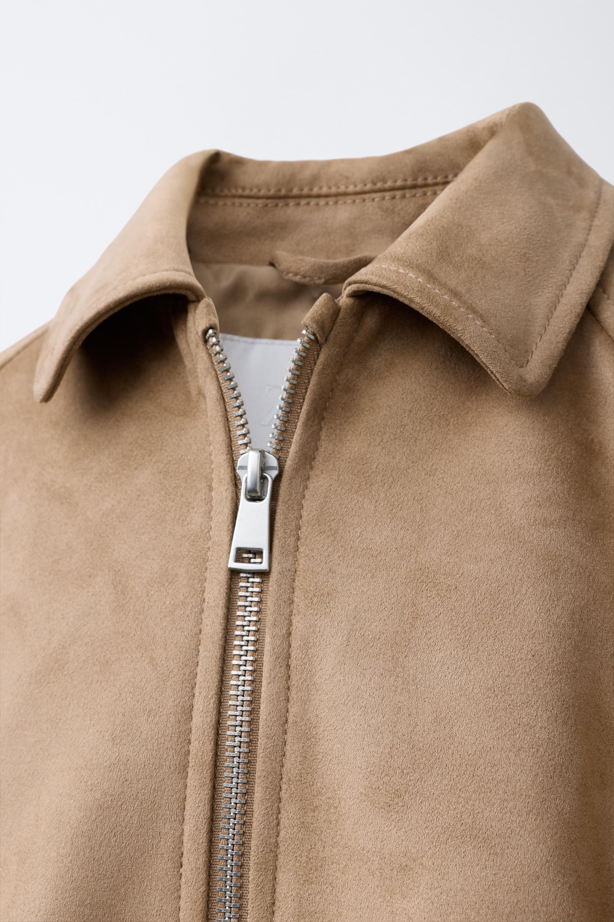 FAUX SUEDE BALLOON JACKET